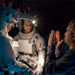 Bullock and Clooney filming Gravity