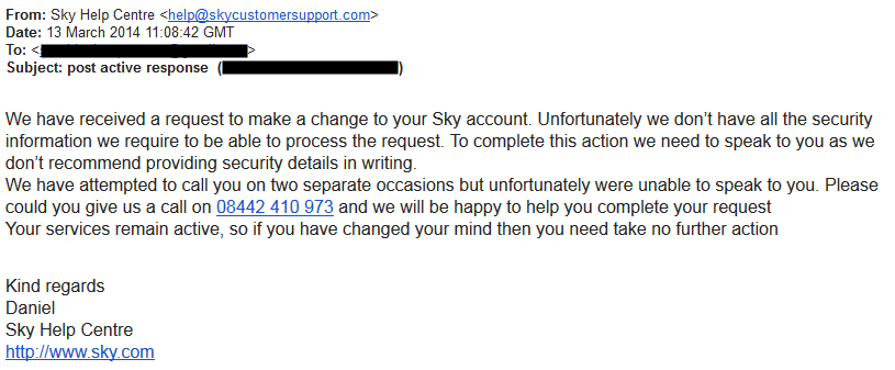 Sky Cancellation Response 2
