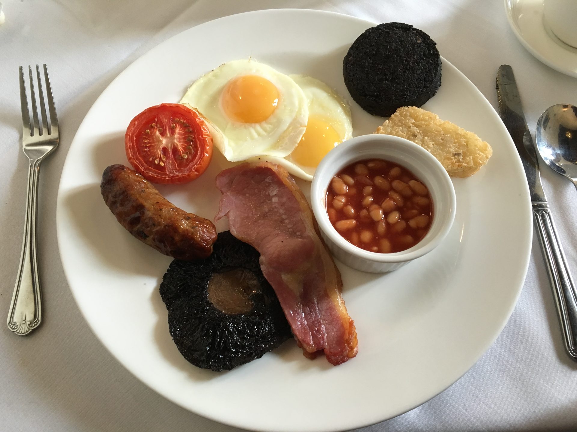 Ettington Park hotel breakfast - cooked breakfast