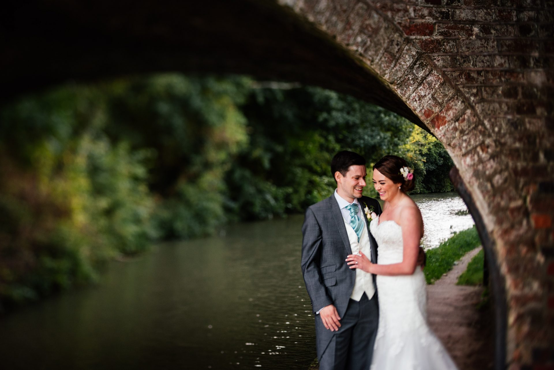 Wedding shot by the canal