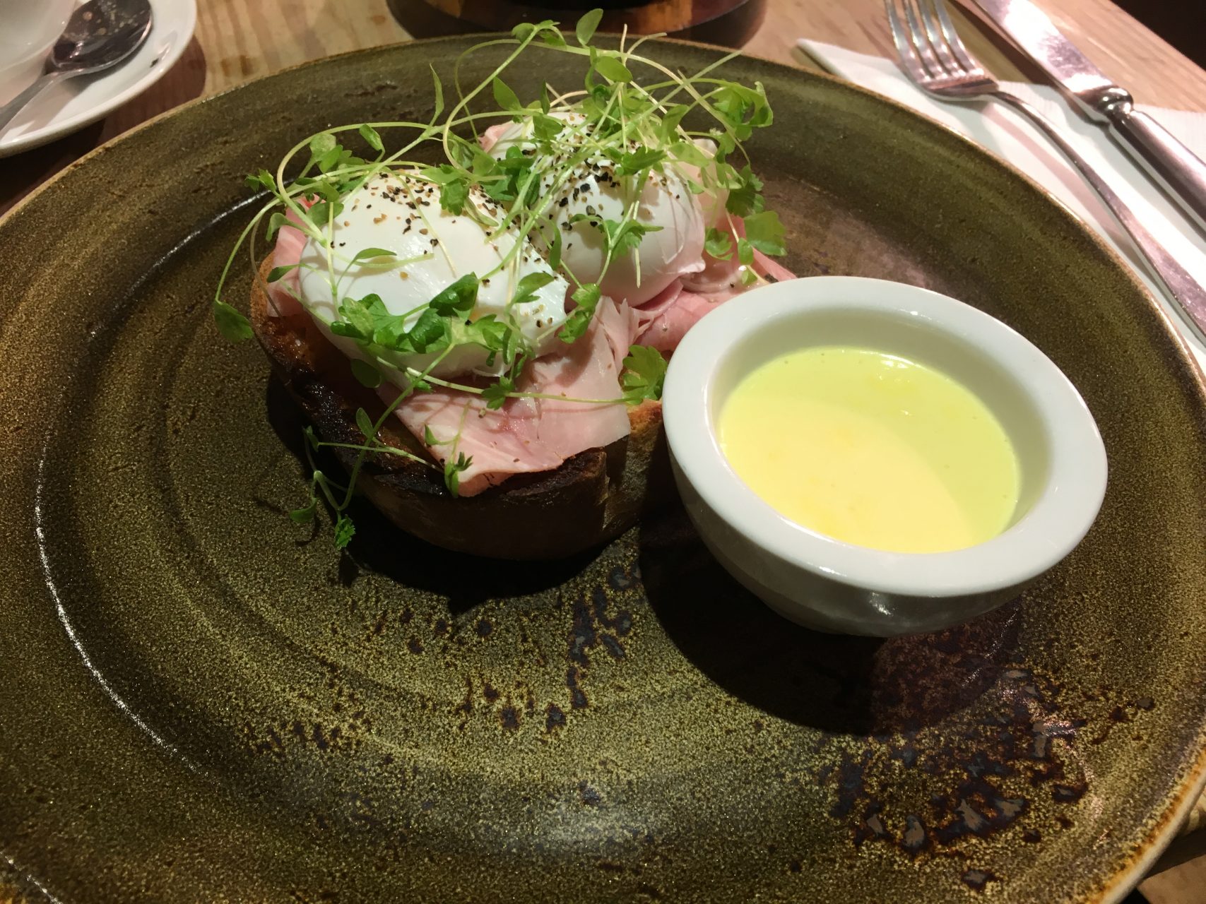Eggs Benedict with Ham at Mannion & Co. Cafe, York